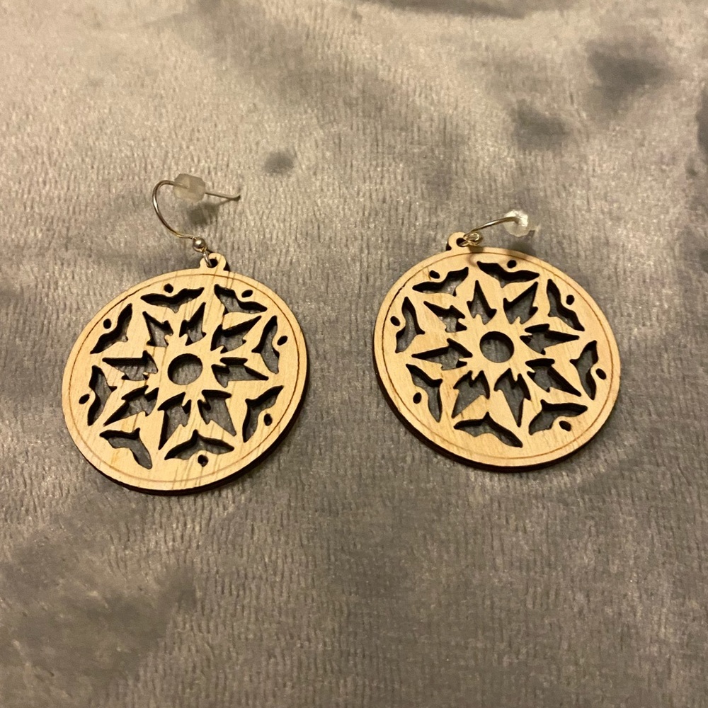 Birch wood Laser Cut Earrings